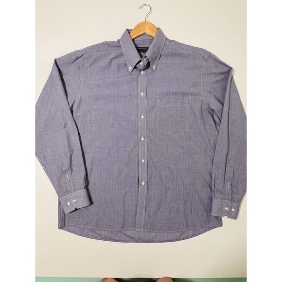 Gianni Verdelli Dress Shirt Men 18/45 Blue Checked Italy Cotton Classic - Picture 4 of 6